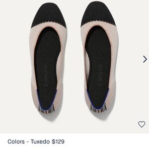 Rothy’s The Square in tuxedo, size 7 women’s